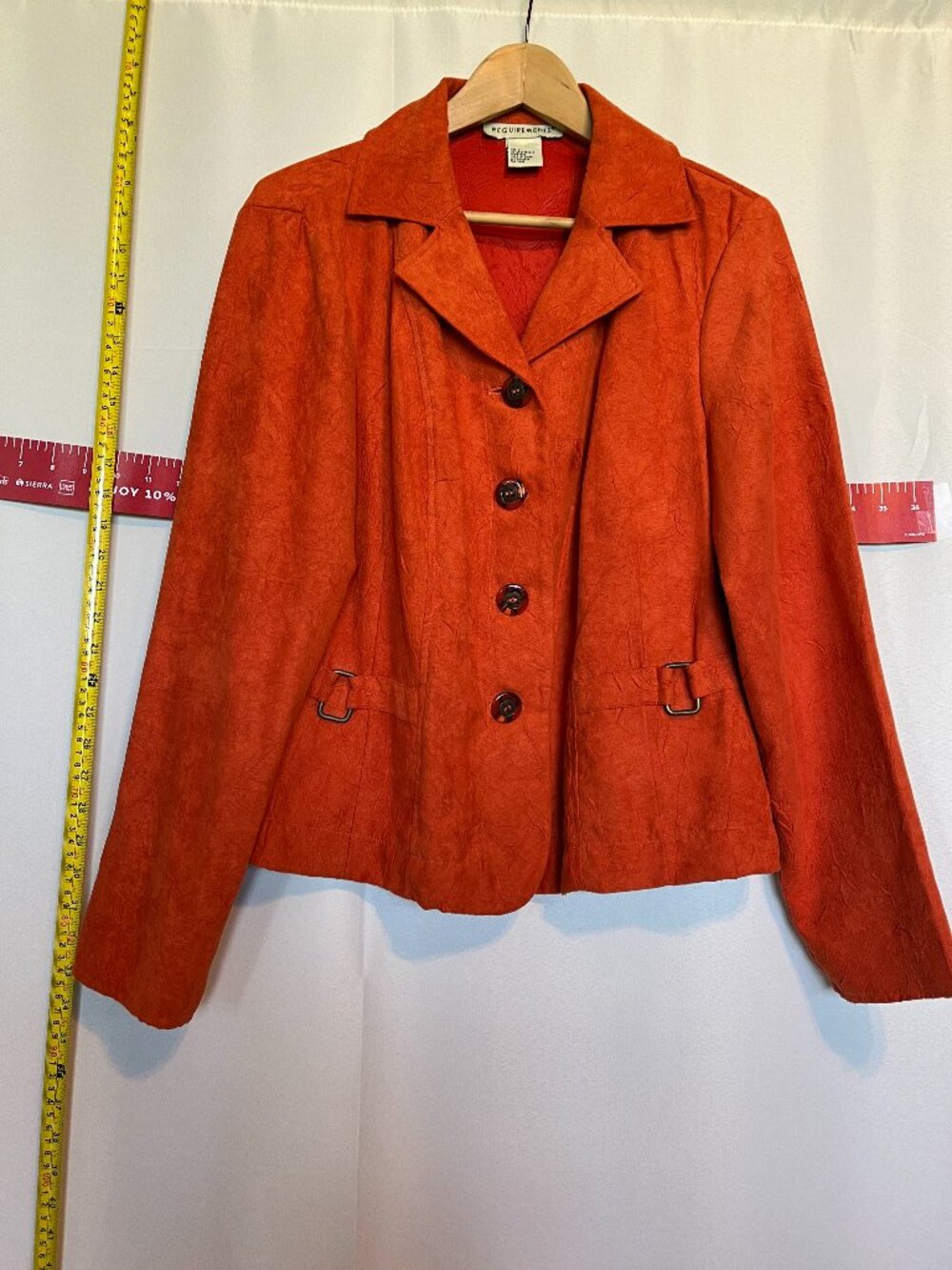 Faux Suede Short Jacket in Orange size Large
